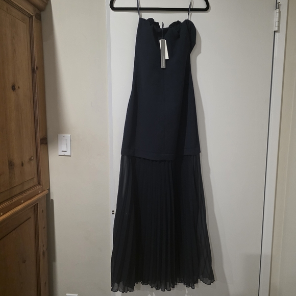 Anthropologie Strapless Twofer Pleated Midi Dress Xxs $168 - Picture 7 of 7